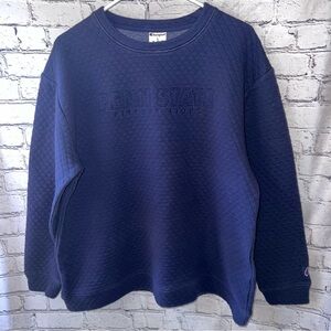 Penn State Champion‎ Quilted Navy Blue Embroidered Sweatshirt Size Large